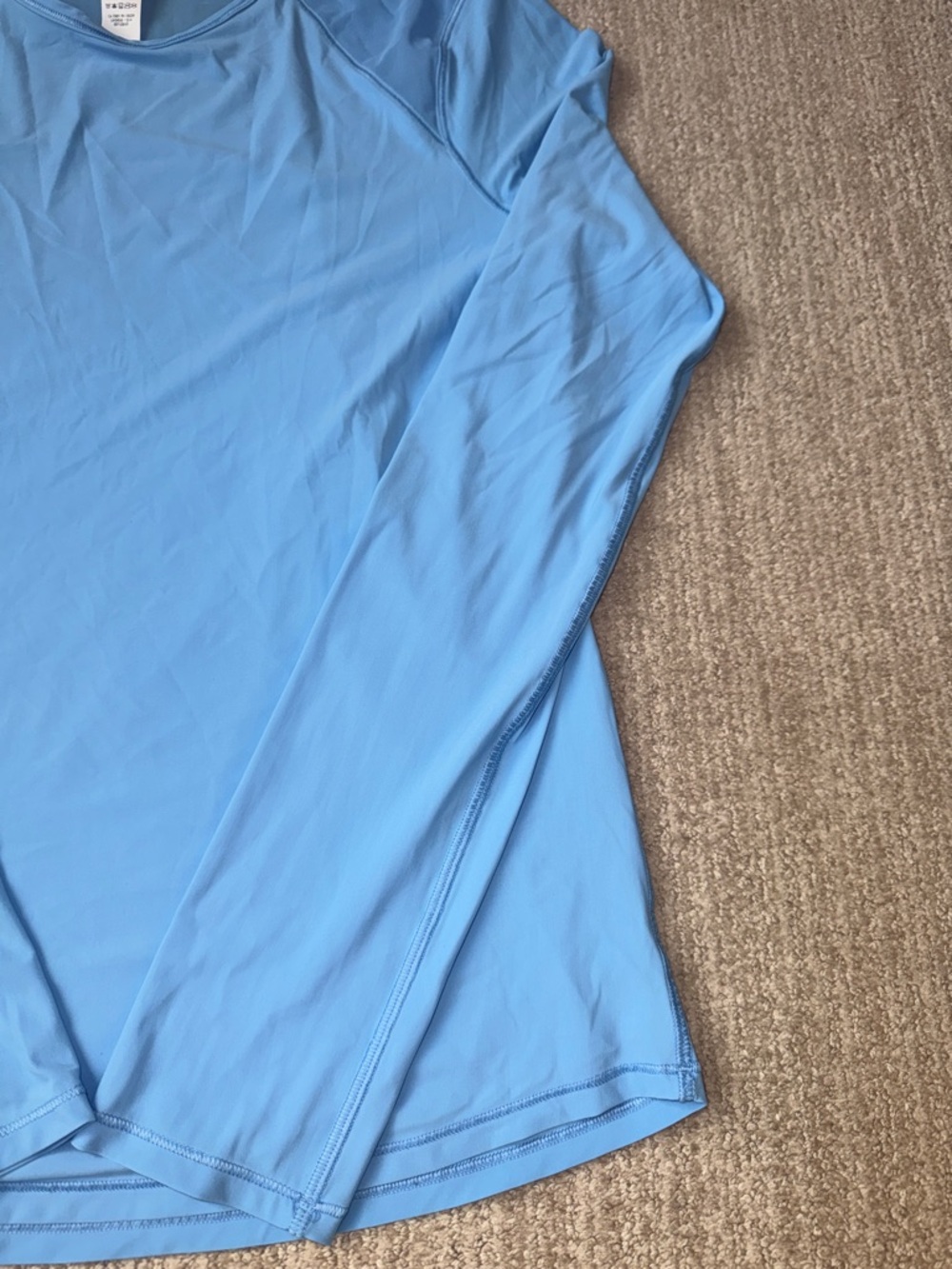 Lululemon Womens Size 6 Aero Blue Sculpt Long Sleeve Mesh Back Stretch Shirt - Picture 2 of 12